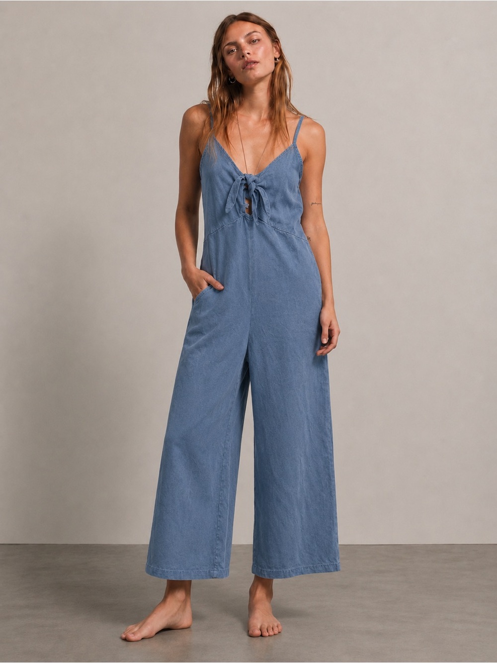Old Navy Blue Smocked jumpsuit with adjustable Straps